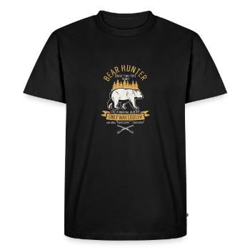 Bear Hunter Vintage Outdoor Hunting Funny Hunter - Men's Premium Organic T-Shirt - black - Front - Nico (187cm)