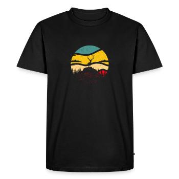 American Elk Hunter Retro Vintage Sun Bow - T-shirt Premium bio Homme - noir - Devant - Nico (187cm)