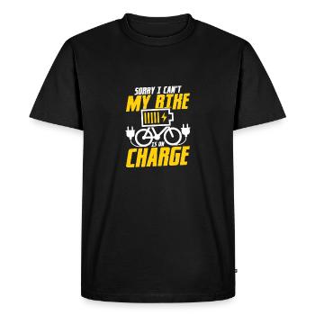 Sorry I Can't My Bike Is On Charge Electric Pedele - Men's Premium Organic T-Shirt - black - Front - Nico (187cm)