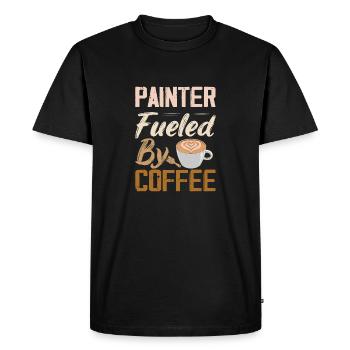 Painter Fueled By Coffee Job Profession - Men's Premium Organic T-Shirt - black - Front - Nico (187cm)