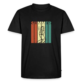 Fille d’été - T-shirt Premium bio Homme - noir - Devant - Nico (187cm)