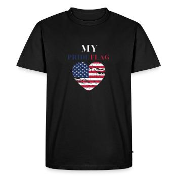 Ceci est mon drapeau de fierté usa américain 4th of July - T-shirt Premium bio Homme - noir - Devant - Nico (187cm)