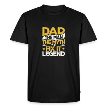 Papa L’homme Le mythe La légende de Fix It Père - T-shirt Premium bio Homme - noir - Devant - Nico (187cm)