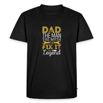 Papa L’homme Le mythe La légende de Fix It Père - T-shirt Premium bio Homme - noir - Devant - Nico (187cm)