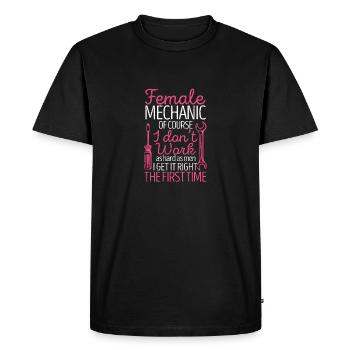 Mechanic Car Car Girl Garage Craftsman - Men's Premium Organic T-Shirt - black - Front - Nico (187cm)