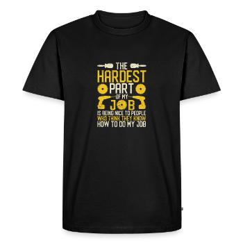 The hardest part of my job as an employee - Men's Premium Organic T-Shirt - black - Front - Nico (187cm)