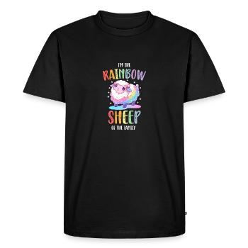 Rainbow Sheep LGBTQ Transgender Pride Community - Men's Premium Organic T-Shirt - black - Front - Nico (187cm)