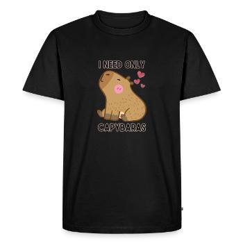 I only need capybaras I love capybaras - Men's Premium Organic T-Shirt - black - Front - Nico (187cm)