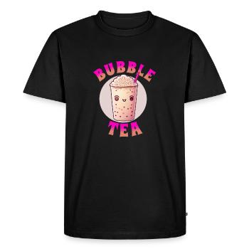 Bubble tea lover - Men's Premium Organic T-Shirt - black - Front - Nico (187cm)