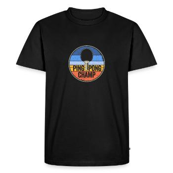 Ping Pong Champ Retro Vintage Funny Table Tennis - T-shirt Premium bio Homme - noir - Devant - Nico (187cm)