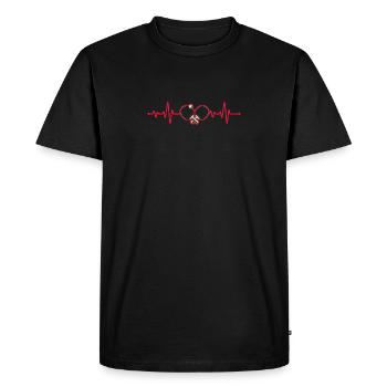 Tennis de Table Heartbeat Drôle Ping Pong Pulse Sports - T-shirt Premium bio Homme - noir - Devant - Nico (187cm)