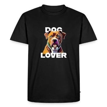 Amant des chiens American Stafford - T-shirt Premium bio Homme - noir - Devant - Nico (187cm)
