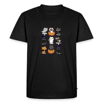 Cat Boo Halloween Cats Creepy Kitten - Men's Premium Organic T-Shirt - black - Front - Nico (187cm)