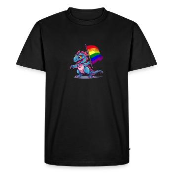 Dinosaur LGBT Pride Lesbian Gay Community T-Rex - Men's Premium Organic T-Shirt - black - Front - Nico (187cm)