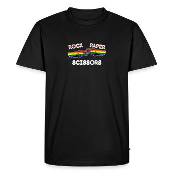Rock Paper Scissors Funny Lesbian Pride LGBT Fun - T-shirt Premium bio Homme - noir - Devant - Nico (187cm)