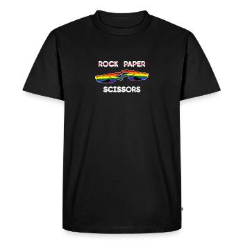 Ciseaux en papier rock drôle Lesbian Pride LGBT Cool - T-shirt Premium bio Homme - noir - Devant - Nico (187cm)