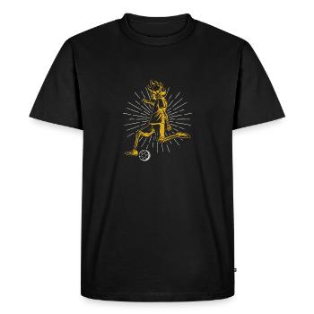 Skeleton Soccer Funny Halloween Sports Player - Men's Premium Organic T-Shirt - black - Front - Nico (187cm)