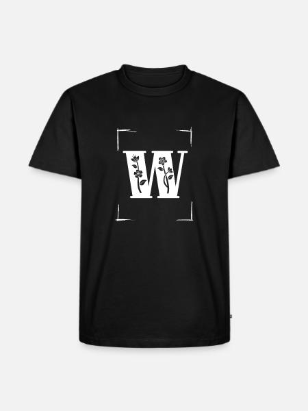 letter W initial - Men's Premium Organic T-Shirt - black