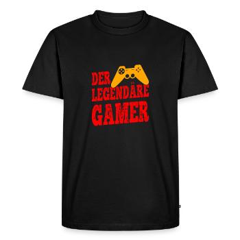 Le joueur légendaire - T-shirt Premium bio Homme - noir - Devant - Nico (187cm)