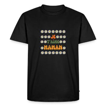 je t'aime maman - fête des Mères - T-shirt Premium bio Homme - noir - Devant - Nico (187cm)