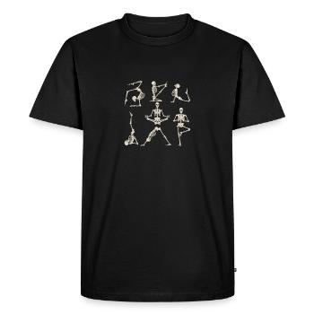 Yoga Skeletons Asana Namaste Funny Meditation - Men's Premium Organic T-Shirt - black - Front - Nico (187cm)