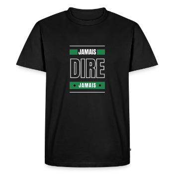NEVER SAY NEVER - Men's Premium Organic T-Shirt - black - Front - Nico (187cm)