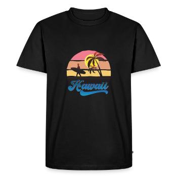 Hawaii Surf Sunset Beach Design - Men's Premium Organic T-Shirt - black - Front - Nico (187cm)