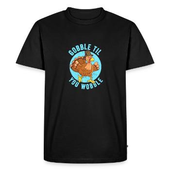 Gobble Til You Wobble Thanksgiving Day Mangez de la dinde - T-shirt Premium bio Homme - noir - Devant - Nico (187cm)