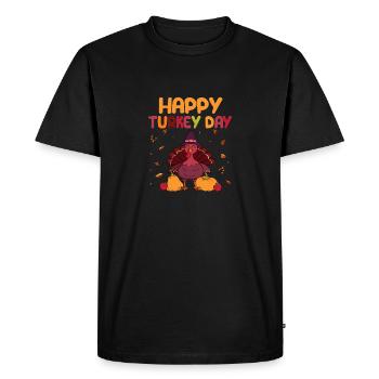 Bonne journée de la dinde Drôle Thanksgiving automne automne - T-shirt Premium bio Homme - noir - Devant - Nico (187cm)