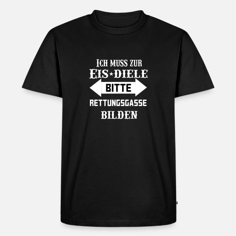 ich muss zur eisdiele - Männer Premium Bio T-Shirt - Schwarz