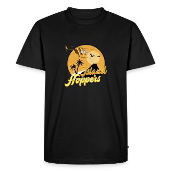 Larves de l’île - T-shirt Premium bio Homme - noir - Devant - Nico (187cm)