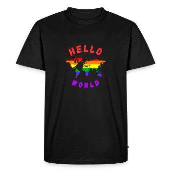 Droits de l’homme Hello World Cadeaux pour LGBT - T-shirt Premium bio Homme - noir - Devant - Nico (187cm)