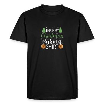 Ceci est ma chemise de boulangerie de Noël drôle - T-shirt Premium bio Homme - noir - Devant - Nico (187cm)