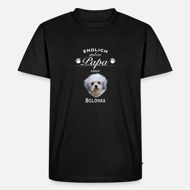 Endlich stolzer Papa - Bolonka - Männer Premium Bio T-Shirt - Schwarz
