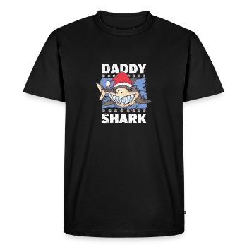 Daddy Shark Santa Claus Christmas Family - Men's Premium Organic T-Shirt - black - Front - Nico (187cm)