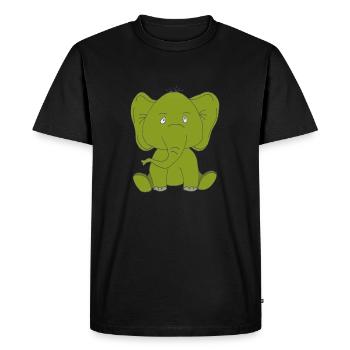 Éléphant vert - T-shirt Premium bio Homme - noir - Devant - Nico (187cm)