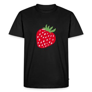Giant Strawberry - Men's Premium Organic T-Shirt - black - Front - Nico (187cm)