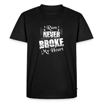 Le rhum ne m’a jamais brisé le cœur Boire de l’alcool - T-shirt Premium bio Homme - noir - Devant - Nico (187cm)