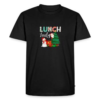 Lunch Lady Funny Christmas Tree Christmas - Men's Premium Organic T-Shirt - black - Front - Nico (187cm)
