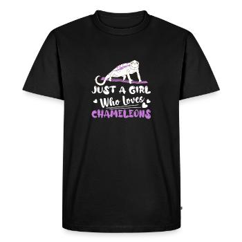 Juste une fille qui aime les caméléons Lizard Lover Rept - T-shirt Premium bio Homme - noir - Devant - Nico (187cm)