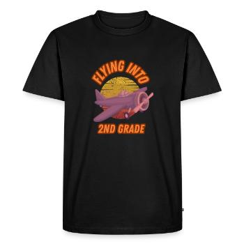 Voler en 2e année Retour à l’école pour la 2e année - T-shirt Premium bio Homme - noir - Devant - Nico (187cm)
