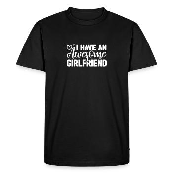 J’ai une super petite amie Drôle Mignon - T-shirt Premium bio Homme - noir - Devant - Nico (187cm)