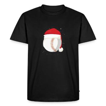 Noël Bal de baseball Chapeau du Père Noël Noël - T-shirt Premium bio Homme - noir - Devant - Nico (187cm)