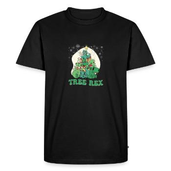 Dinosaure de Noël Rex Pyjamas Drôle - T-shirt Premium bio Homme - noir - Devant - Nico (187cm)