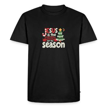 Jesus is the reason for the season's funny - Men's Premium Organic T-Shirt - black - Front - Nico (187cm)