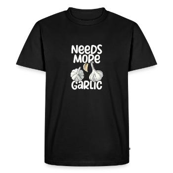 Besoin de plus d’amateurs d’ail salé ail - T-shirt Premium bio Homme - noir - Devant - Nico (187cm)