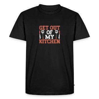Sortir de ma cuisine Chef Cuisine - T-shirt Premium bio Homme - noir - Devant - Nico (187cm)