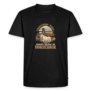 Vibrations équestres, poursuite des rêves à cheval. Hor - T-shirt Premium bio Homme - noir - Devant - Nico (187cm)