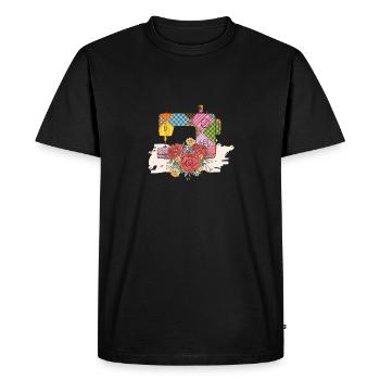 Fleur Machine à coudre Couturière Couturière Couturière - T-shirt Premium bio Homme - noir - Devant - Nico (187cm)