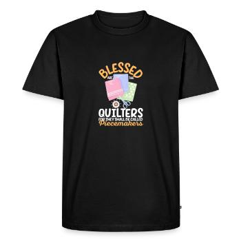 Heureux les courtepointes: couture, courtepointe, couture, - T-shirt Premium bio Homme - noir - Devant - Nico (187cm)